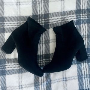 Black ankle booties with heels
